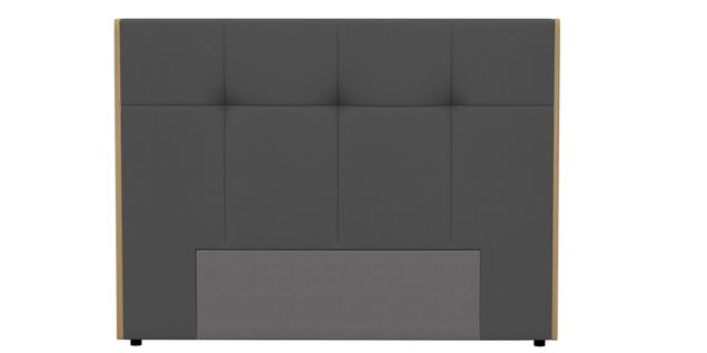 Tête de lit PU L.160 cm CLOE gris et imitation bois