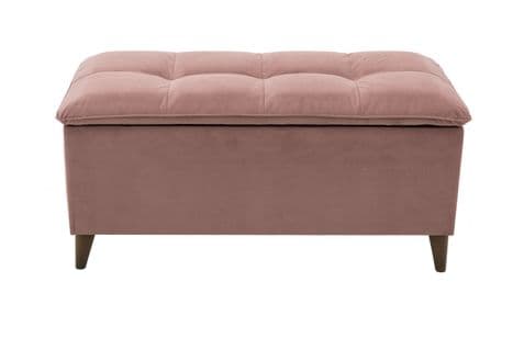 Banc coffre JAPP 3  velours trinity rose