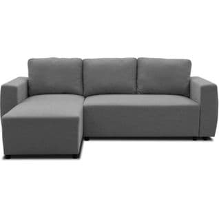 Canapé D'angle Convertible Réversible 3 à 4 Places Pharell - Tissu Anthracite - 224 X 155 X 85 Cm