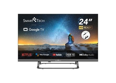 TV LED HD 24" (60 Cm) Smart TV Google 24hg01vc Chargeur De Véhicule 12v Fourni, HDMI, USB