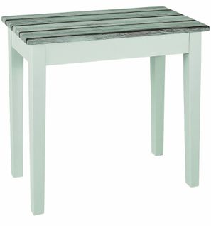 Table D'appoint En Mdf Coloris Blanc-maritimo-pin, Dim : L46 X P30 X H52 Cm