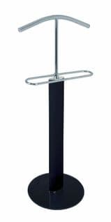 Valet De Nuit En Tube D'acier Coloris Chrome-noir, L48 X P37 X H116 Cm -pegane-