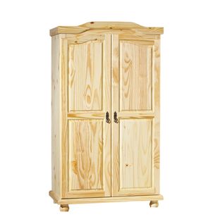 Armoire Rustique Avec 2 Portes Vernis Naturel, Dim : 56 X 104 X 180 Cm