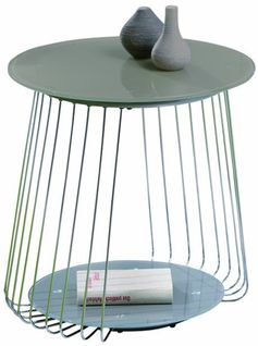 Table Basse Rivoli Verre Cappuccino/gris, Dim : 50 X 50 X 50 Cm