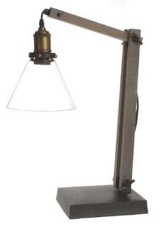 Lampe À Poser En Bois Et Métal - Dim : H. 59 X L. 18 X P. 35 Cm