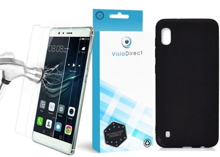 Verre Trempé Pour Iphone Xs + Coque De Protection Noir Souple Silicone -