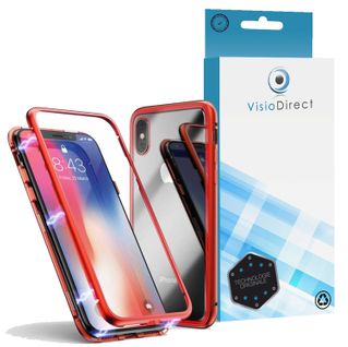 Coque Magnétique Pour Mobile Iphone Xr 6.1" Rouge De Protection Anti-choc -