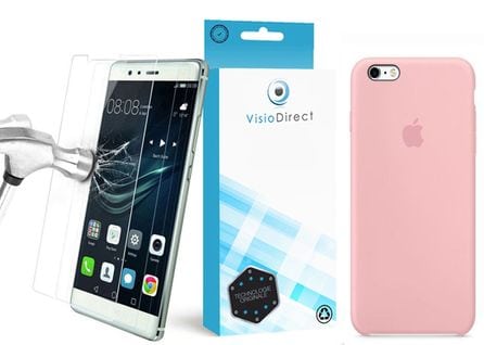 Verre Trempé Pour iPhone 12 Mini + Coque De Protection Souple Silicone Rose Clair -