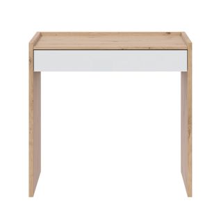 Bureau En Mélaminé Coloris Blanc Artik Et Chêne - Hauteur 81 X Longueur 77 Cm X Profondeur 40 Cm