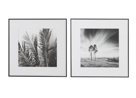 Ensemble De 2 Tableaux Imprimés De 2 Paysage Noir Et Blanc Avec Un Cadre En Bois Noir