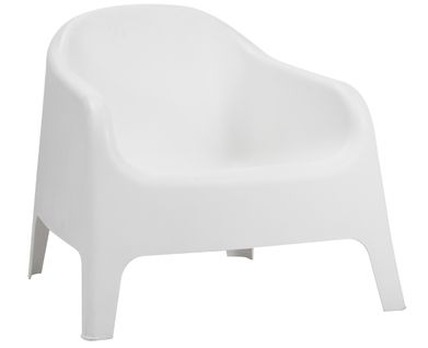 Lot De 2 Fauteuils De Jardin En Polypropylène Coloris Blanc - L. 76 X P. 74 X H. 70 Cm