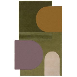 Tapis De Salon Moderne Formal En Laine - Vert - 160x230 Cm