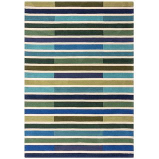 Tapis De Salon Moderne Keyo En Laine - Bleu - 160x230 Cm