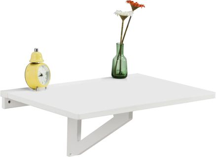 Table Murale Rabattable En Bois, Table De Cuisine, Table Enfant, L60×p40 cm -blanc, Fwt03-w