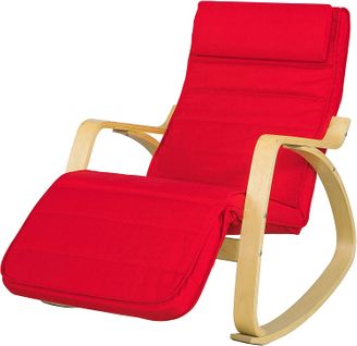 Rocking Chair, Fauteuil À Bascule Avec Repose-pieds Réglable Design, Fauteuil Berçante, Fst16-r