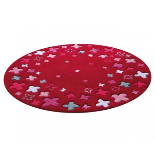 Tapis Rond Pour Enfant Bloom Field Par Esprit Home Rouge Ø 100