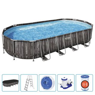 Ensemble De Piscine Ovale 7,32x3,66x1,22 M