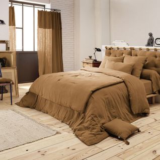 Housse De Couette 220x240 Gaze De Coton Camel