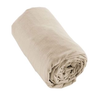 Drap Housse 90x190 +30 Cm Flanelle De Coton Sable