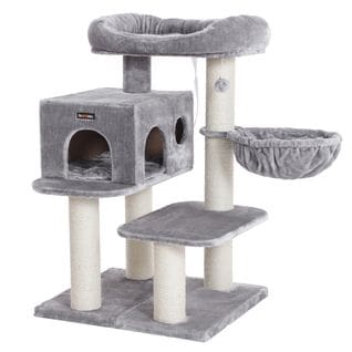 Arbre À Chat, Avec Plate-forme D’observation Xxl, Hauteur De 112cm, Stable, Gris Claire