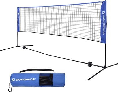 4m Filet De Badminton, Pliable, Facile À Monter, Hauteur Réglable Bleu