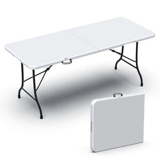 Table De Camping Pique Nique Pliable 180 cm Hdpe Blanc