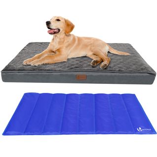 Matelas Panier Pour Chien Avec Tapis Gel Rafraichissant Amovible 115x80cm