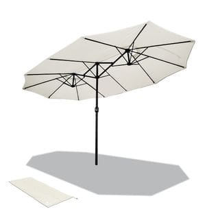 Parasol Jardin Double Aluminium 270 X 460 Cm Beige