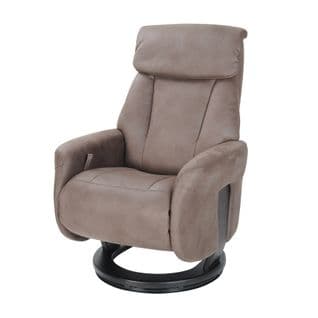 Fauteuil De Relaxation Manuel - Athos - Tissu Microfibre Marron