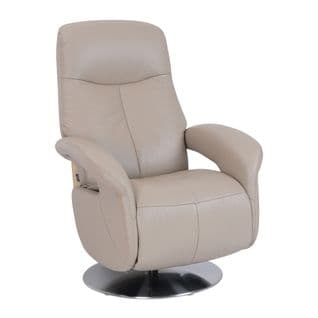 Fauteuil De Relaxation Manuel - Cuir - Tharros - Cuir Gris