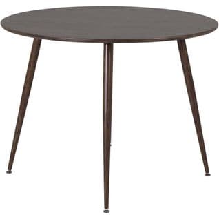 Table Ronde En Mdf Et Acier Plaza 100 Cm Noyer