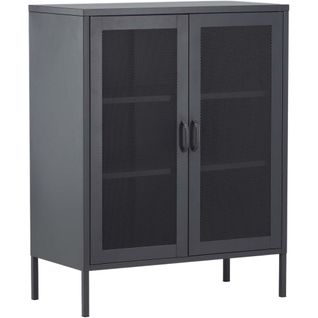 Buffet 2 Portes Grillagées En Acier Misha Gris