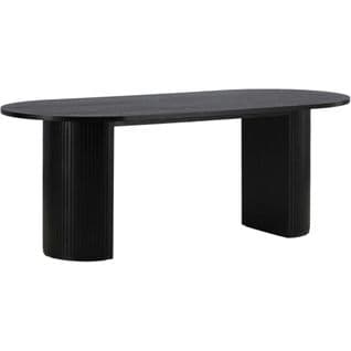 Table De Repas Ovale Bianca 200 X 90 Cm Noir