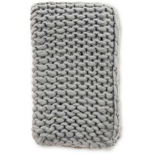 Jeté De Canapé Plaid Grosse Maille En Polyester Kate 170 X 130 Cm Gris