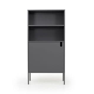 Uno - Buffet Haut En Bois 1 Porte H152cm - Couleur - Gris Anthracite