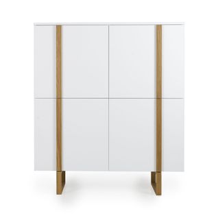 Birka - Buffet Haut 8 Compartiments De Rangement - Couleur - Blanc