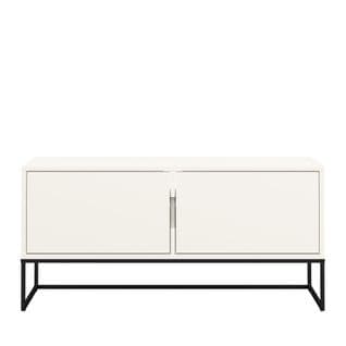 Lipp - Meuble TV 2 Portes En Bois Et Métal L118cm - Couleur - Blanc