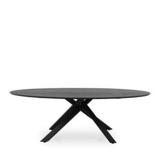 Cox - Table à Manger 10 Personnes Ovale En Bois Et Métal - Couleur - Noir