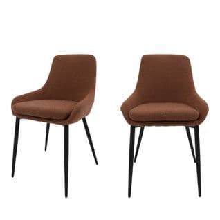 Lot De 2 Chaises En Tissu Bouclette Et Métal