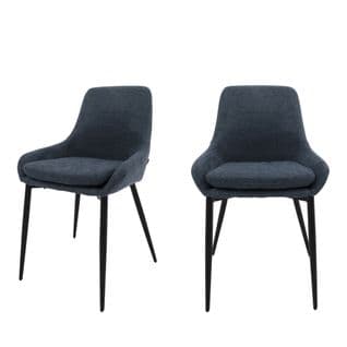 Lot De 2 Chaises En Tissu Et Métal