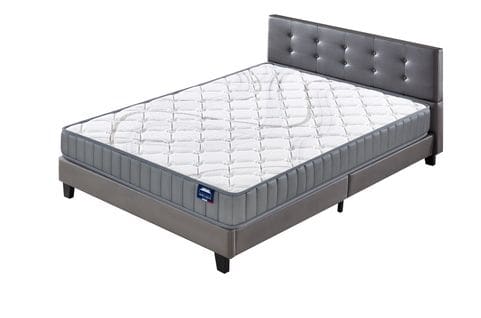 Ensemble 140x190cm, Matelas Mousse Accueil Latex + Lit Avec Tête De Lit