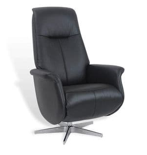 Fauteuil De Relaxation Manuel - Grapheus - Cuir Noir