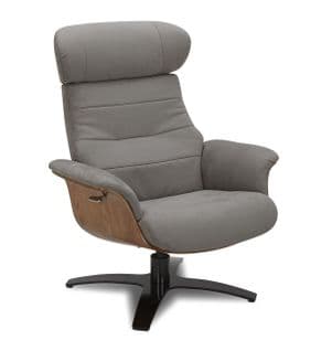 Fauteuil Microfibre Et Chêne Naturel - Vega - Tissu Microfibre Anthracite