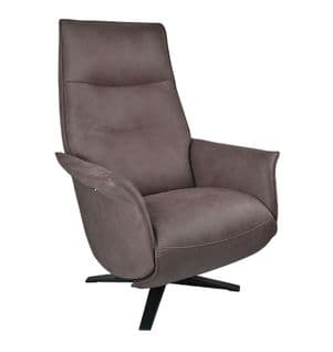 Fauteuil De Relaxation Design Electrique 2 Moteurs  - Saturne - Microfibre Marron