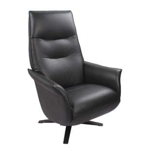 Fauteuil De Relaxation Manuel Design - Saturne - Cuir Noir