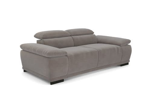 Canapé 2,5 places TORINO tissu velvet gris clair