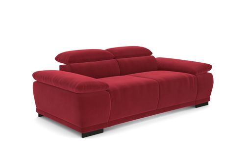 Canapé 2,5 places TORINO tissu velvet rouge