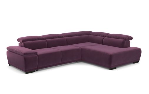 Canapé d'angle droit TORINO tissu velvet violet