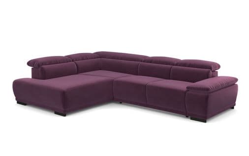 Canapé d'angle gauche TORINO tissu velvet violet