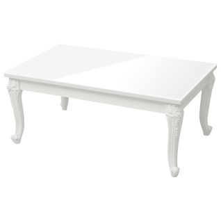 Table Basse Blanc Brillant 100x50x42 Cm Bois D'ingénierie